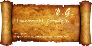 Miserovszki Germán névjegykártya